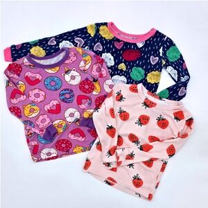 Bamboo Long Sleeve PJ Tops Reshinee Strawberry Ladybug Donuts Size 12 18M